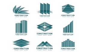 9 abstract building logo vector